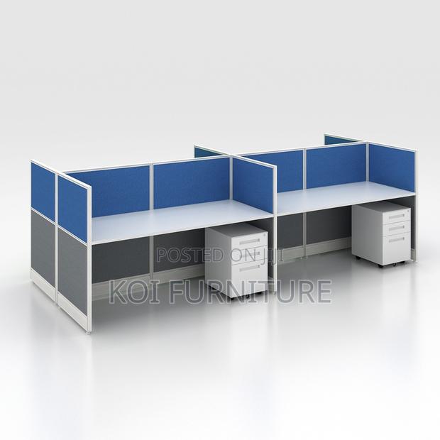 Workstations; Blue Four Users MDF Made Executive Partioned Workstation - thumbnail 5