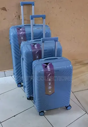 Blue 3 in 1 Unbreakable Rubber Pp Suitcases Size 2