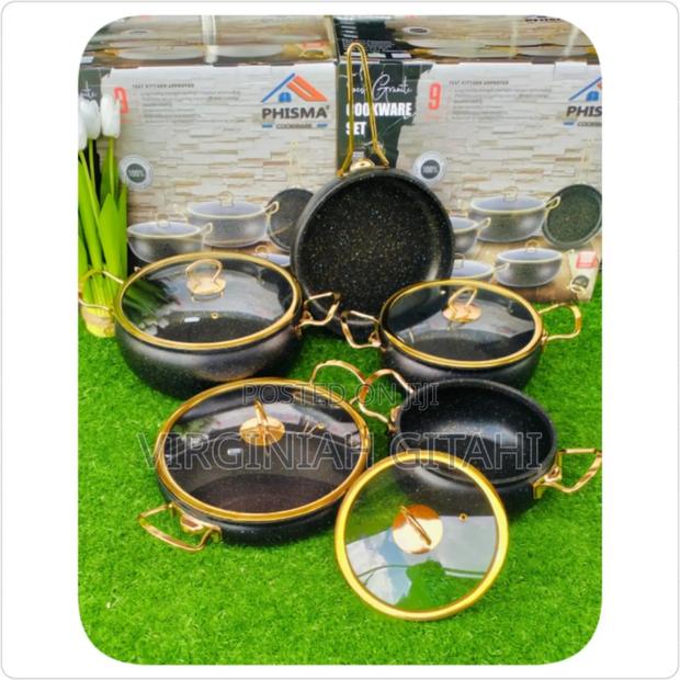 Black With Gold Phisma 9pcs Cookware