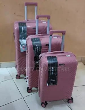 Pink 3 in 1 Unbreakable Rubber Pp Suitcases Size 2