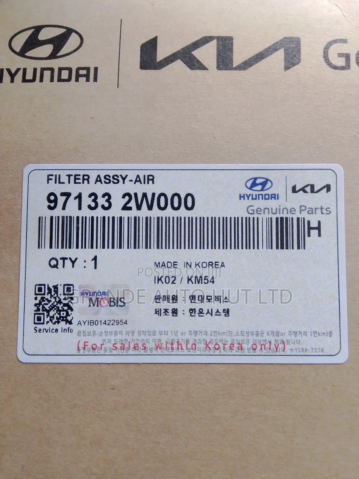 Ac Filter Hyundai Santa Fe 2012 (Genuine)