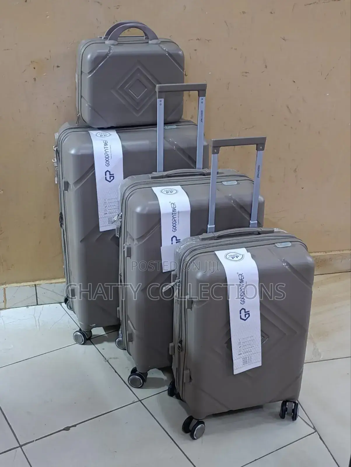 Beige 4 in 1 Unbreakable Rubber Suitcase Size 2
