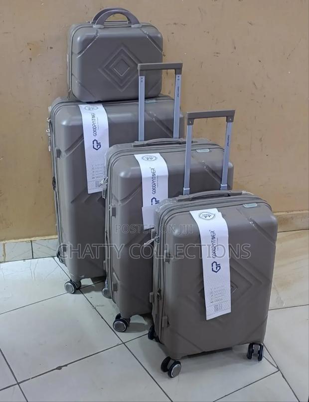 Beige 4 in 1 Unbreakable Rubber Suitcase Size 2 - thumbnail 2