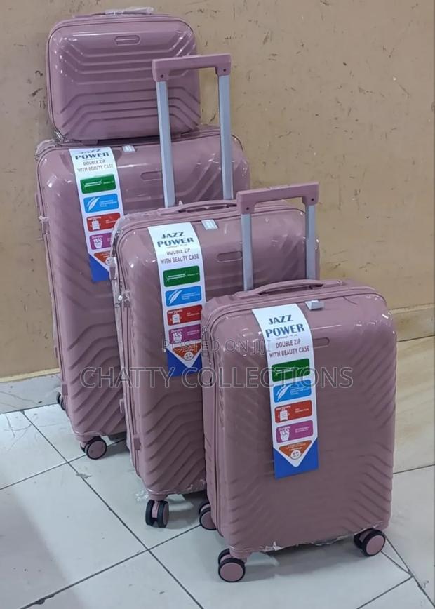 Pink 4 in 1 Unbreakable Rubber Suitcase Size 2 - thumbnail 3