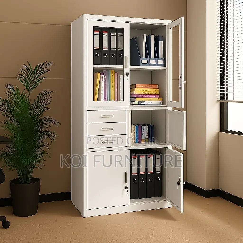 Office Cabinet; Double Doors Compact Accomading Cabinet With Safe