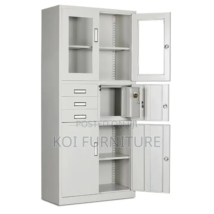 Office Cabinet; Double Doors Compact Accomading Cabinet With Safe
