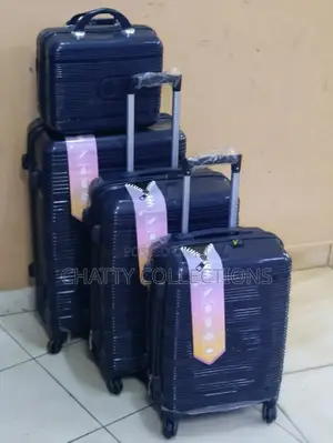 Navy Blue 4 in 1 Rubber Unbreakable Suitcase Size 4