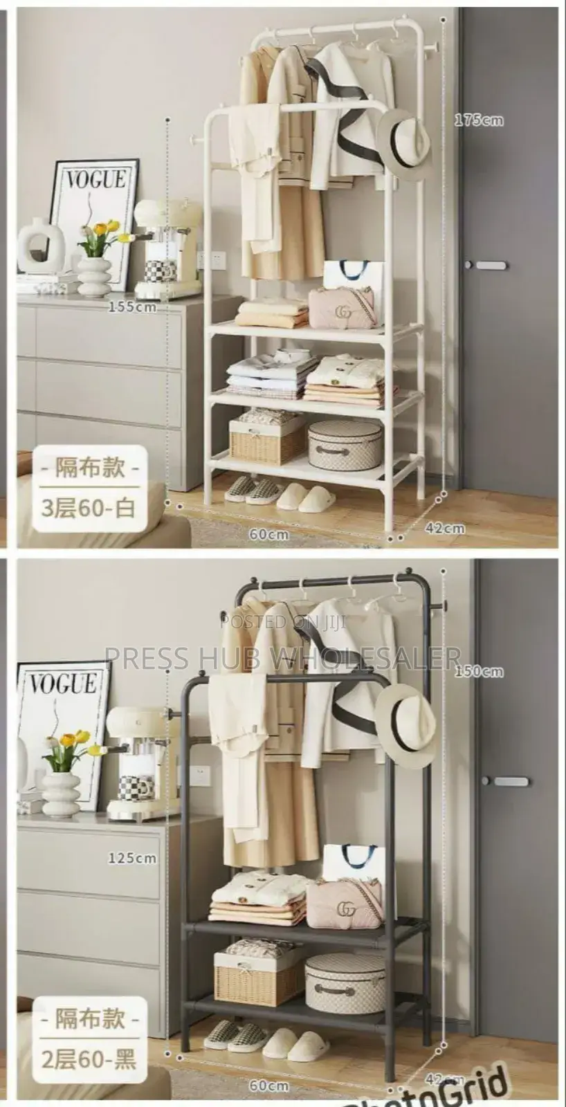 Double Garment Rack 3 Tier: