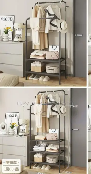 Multi-Functional Double-Pole Garment Rack