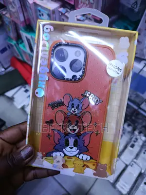 Esile Tom Jerry Themed Cartoon Case for iPhone 16 Pro Max -Orange