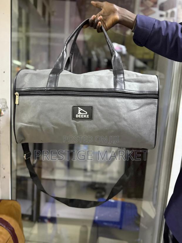 Gray Medium Unisex Deeke Canvas Travel Bags - thumbnail 3