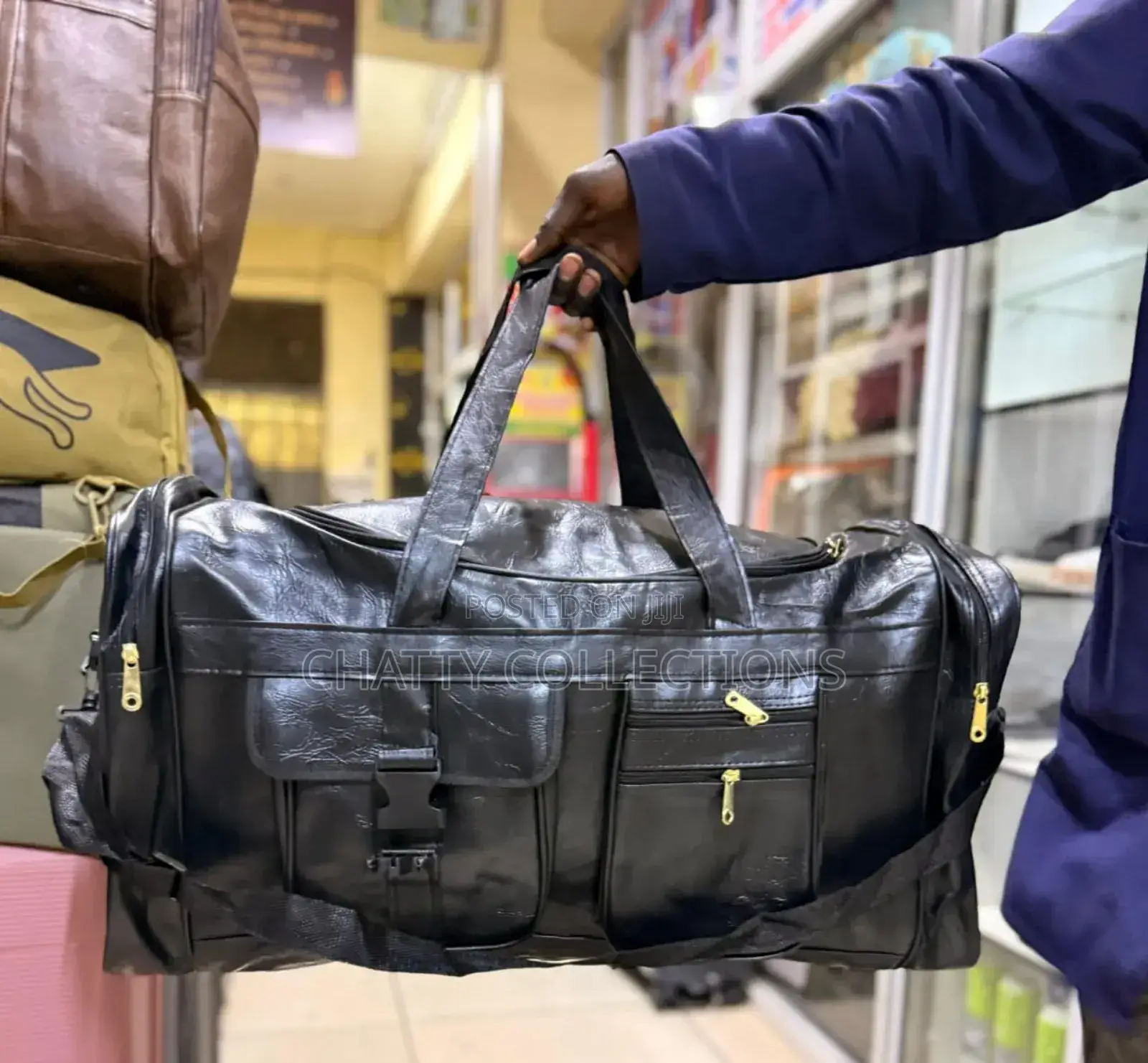 Unisex Pu Leather Big Size Multi Pockets Travel Bagy