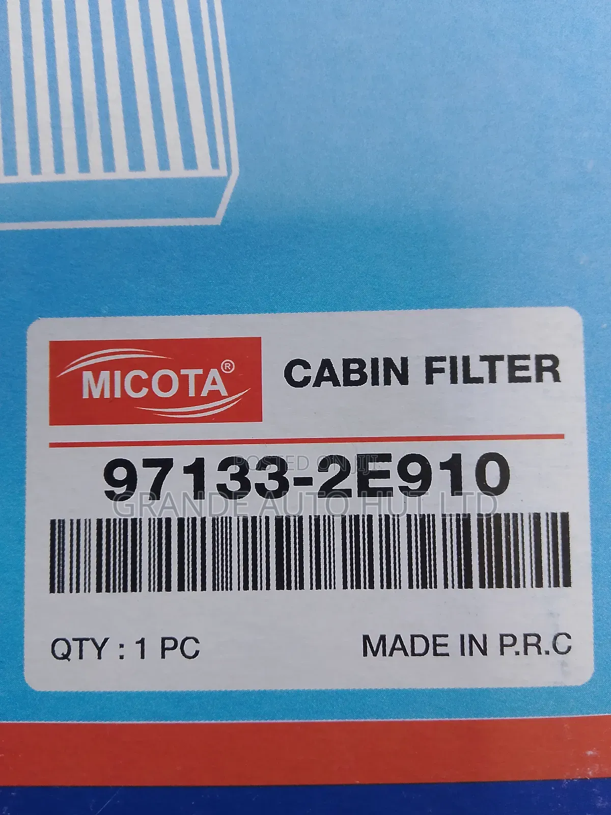 Ac Filter Hyundai Tucson 2007 (Micota Brand)