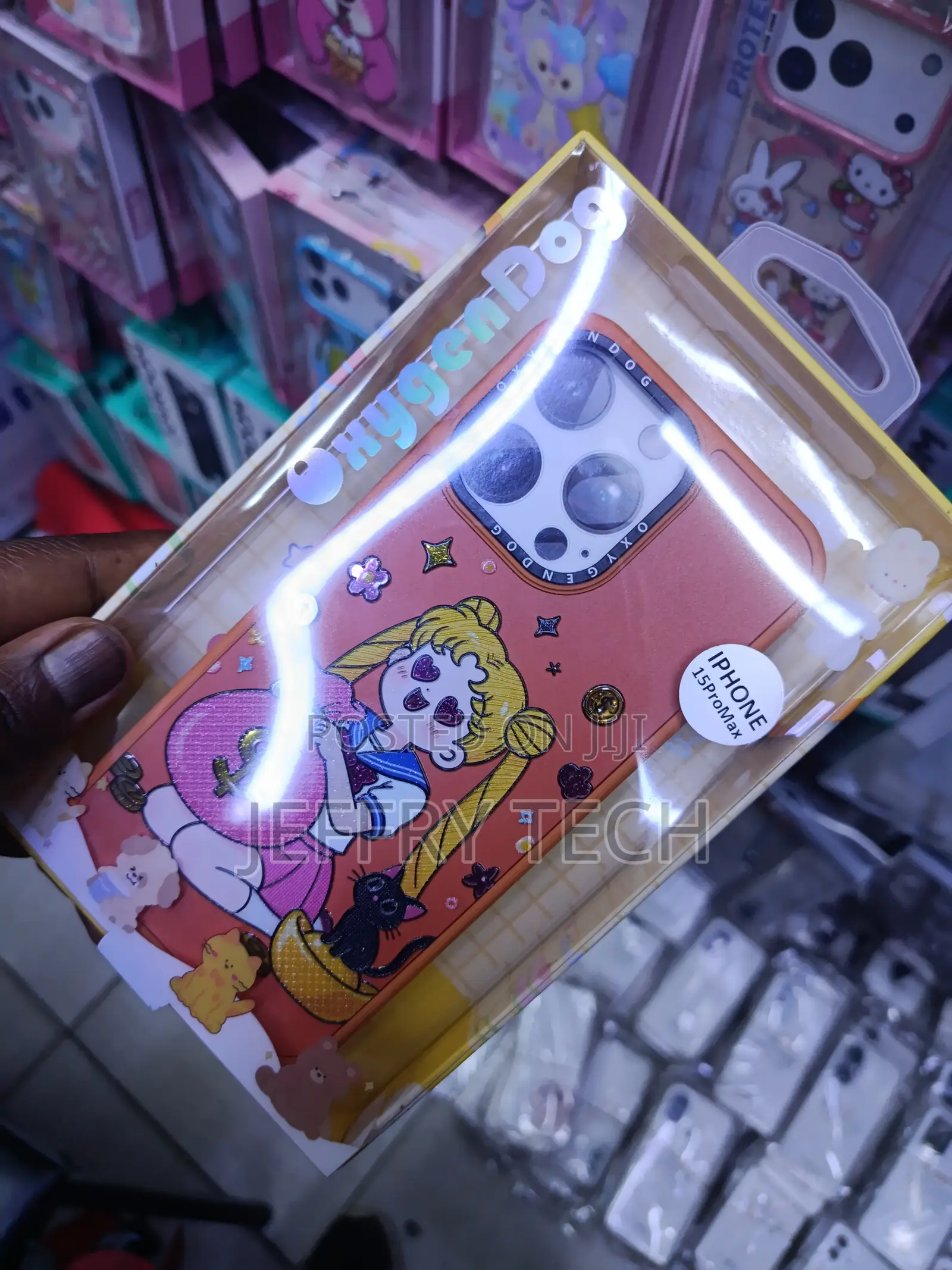 Usagi Sailor Moon Cute Cartoon Hard Case for iPhone 15 Pro Max -Orange