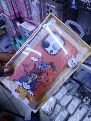 Islos Cute Cartoon Cat Mouse Tpu Case for iPhone 15 Pro Max -Orange