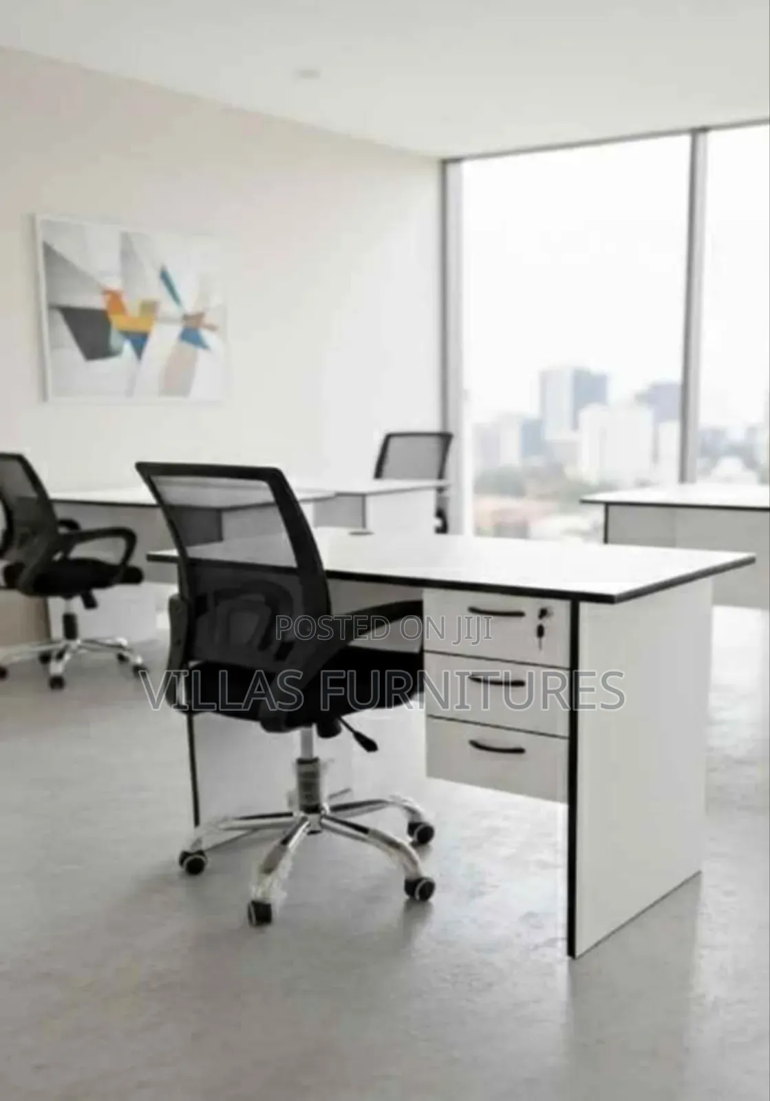 Mesh Back and White Desk
