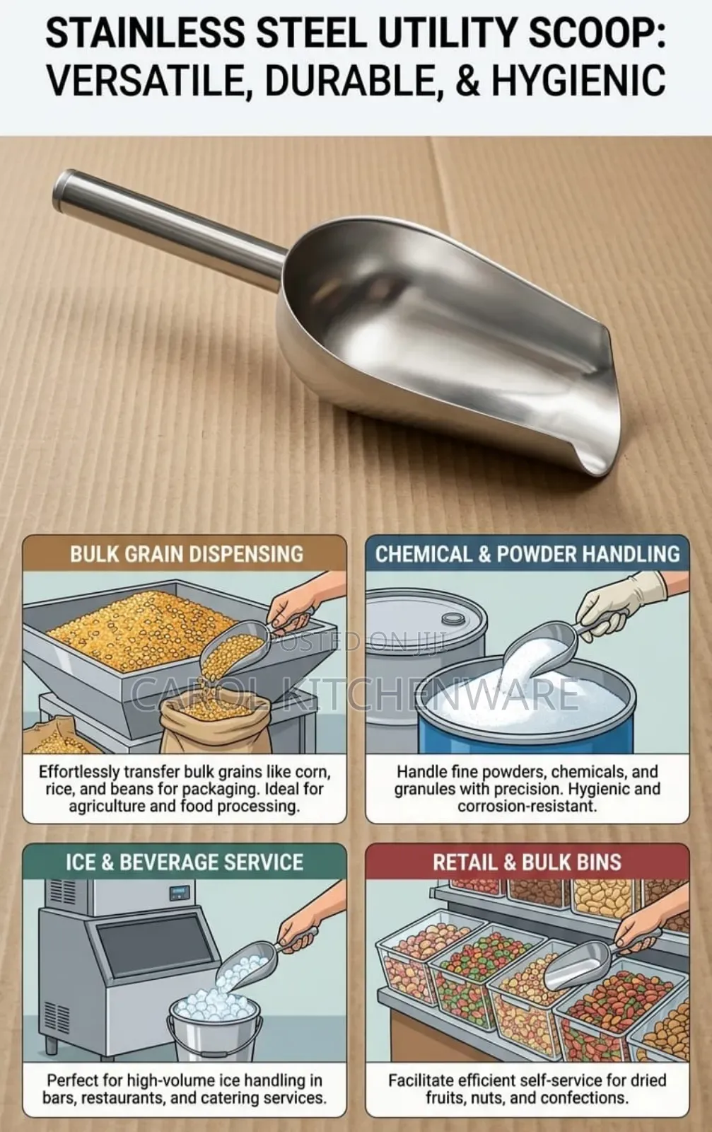 Stainless Steel Scoop/Stainless Steel Utility Scoop