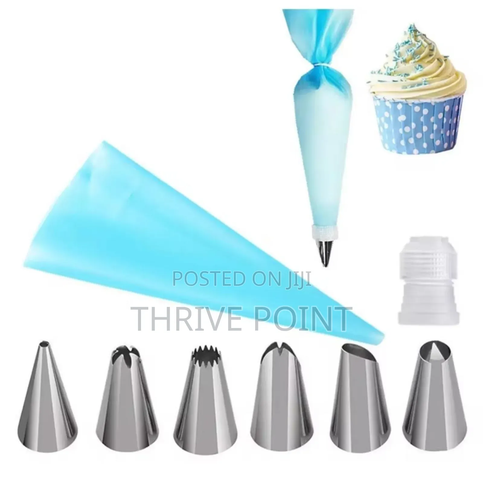Piping Bag With Metallic Nozzles