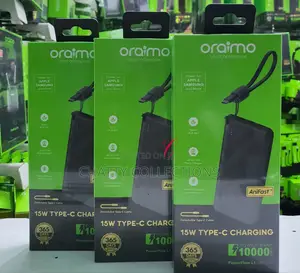 Oraimo Power Flow 15w 10000mah Power Bank With Detachable Type C Cable