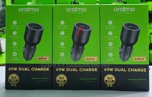 Oraimo Power Drive Pro Occ-769w Dual Car Charger With Led Light Ring