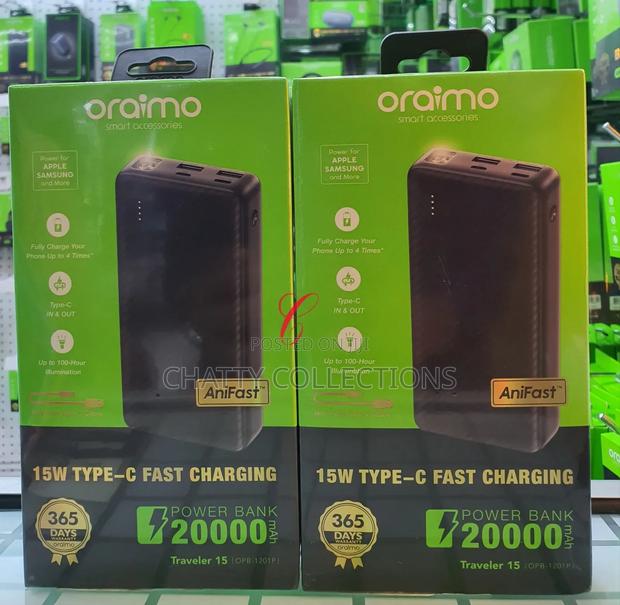 Oraimo 15w 20,000mah Fast Charging Power Bank With Type C Output - thumbnail 2
