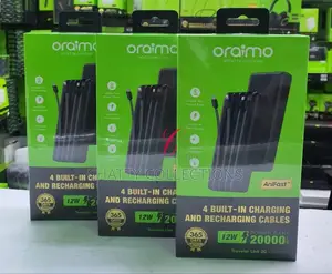 Oraimo 20,000mah Power Bank With 4 Built in Charging Cables