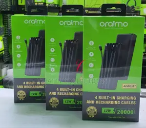 Oraimo 20,000mah Power Bank With 4 Built in Charging Cables