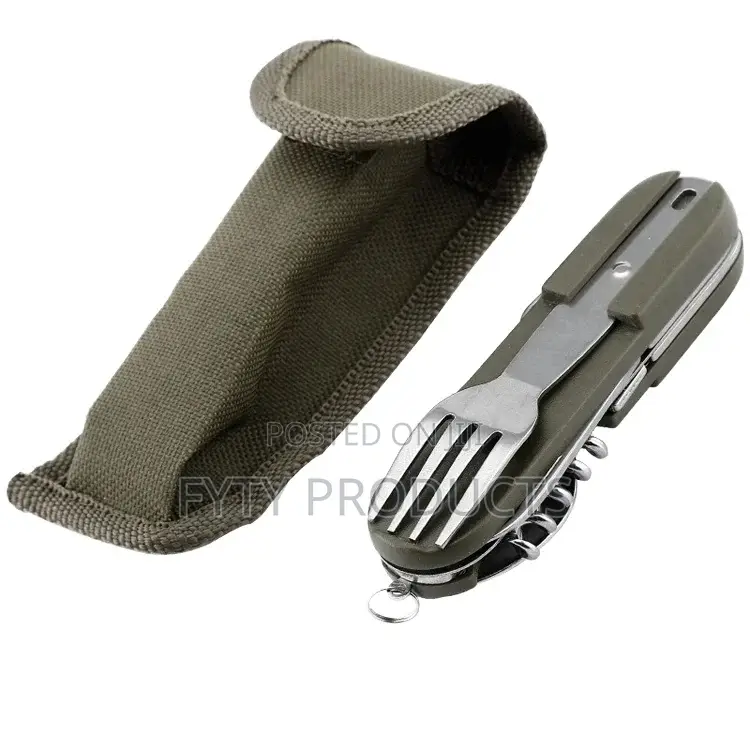 7-in-1 Stainless Steel Foldable Knife Spoon Fork Set