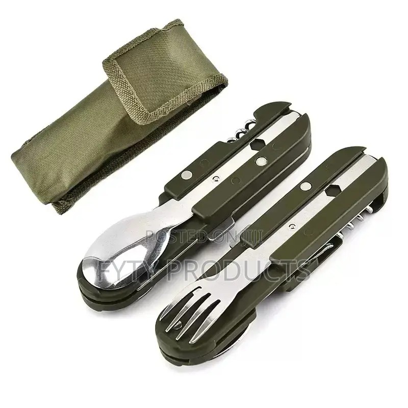7-in-1 Stainless Steel Foldable Knife Spoon Fork Set