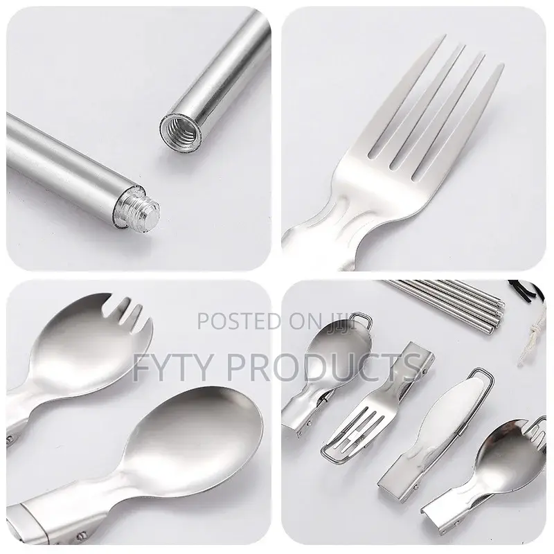 Metal Stainless Steel Outdoor Picnic Premium Tableware Set