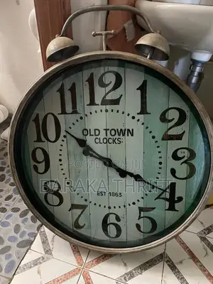 Old Town Clock Metal Wall Clock With Teal Finish Est 1863