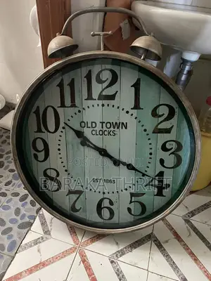 Old Town Clock Metal Wall Clock With Teal Finish Est 1863