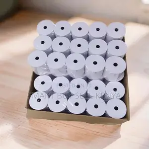 Clear Text 50 Pieces 80mm by 80mm by 13mm Thermal Paper Rolls