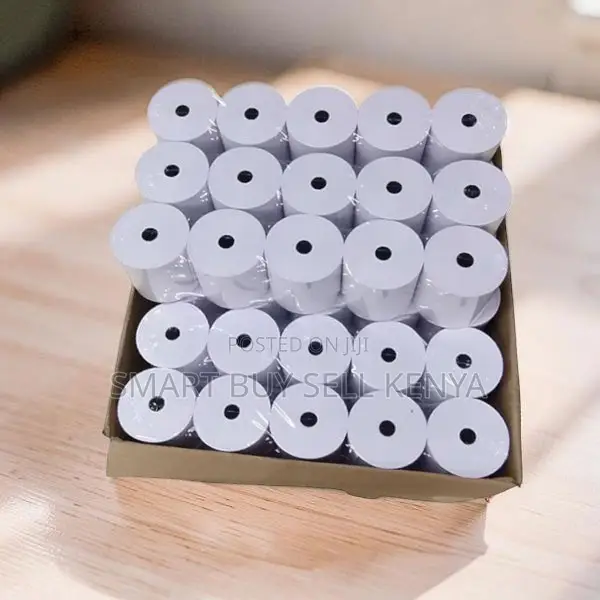 Clear Text 50 Pieces 80mm by 80mm by 13mm Thermal Paper Rolls