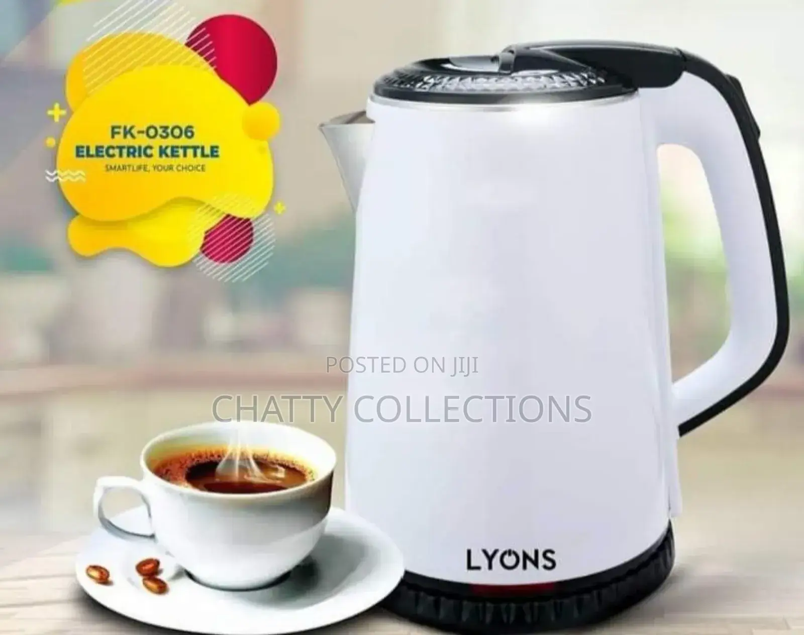 Ailyons White Plastic Kettle 1.8 Litres