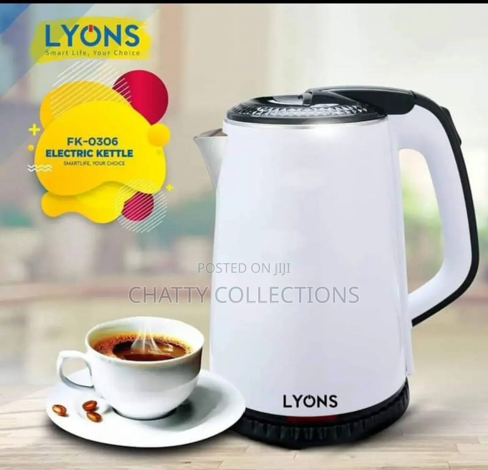 Ailyons White Plastic Kettle 1.8 Litres