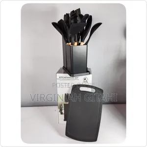 19 Pieces Silicone Spoon Black and Grey A