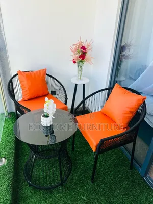 2 Seats Balcony Table and Chair With Cushions
