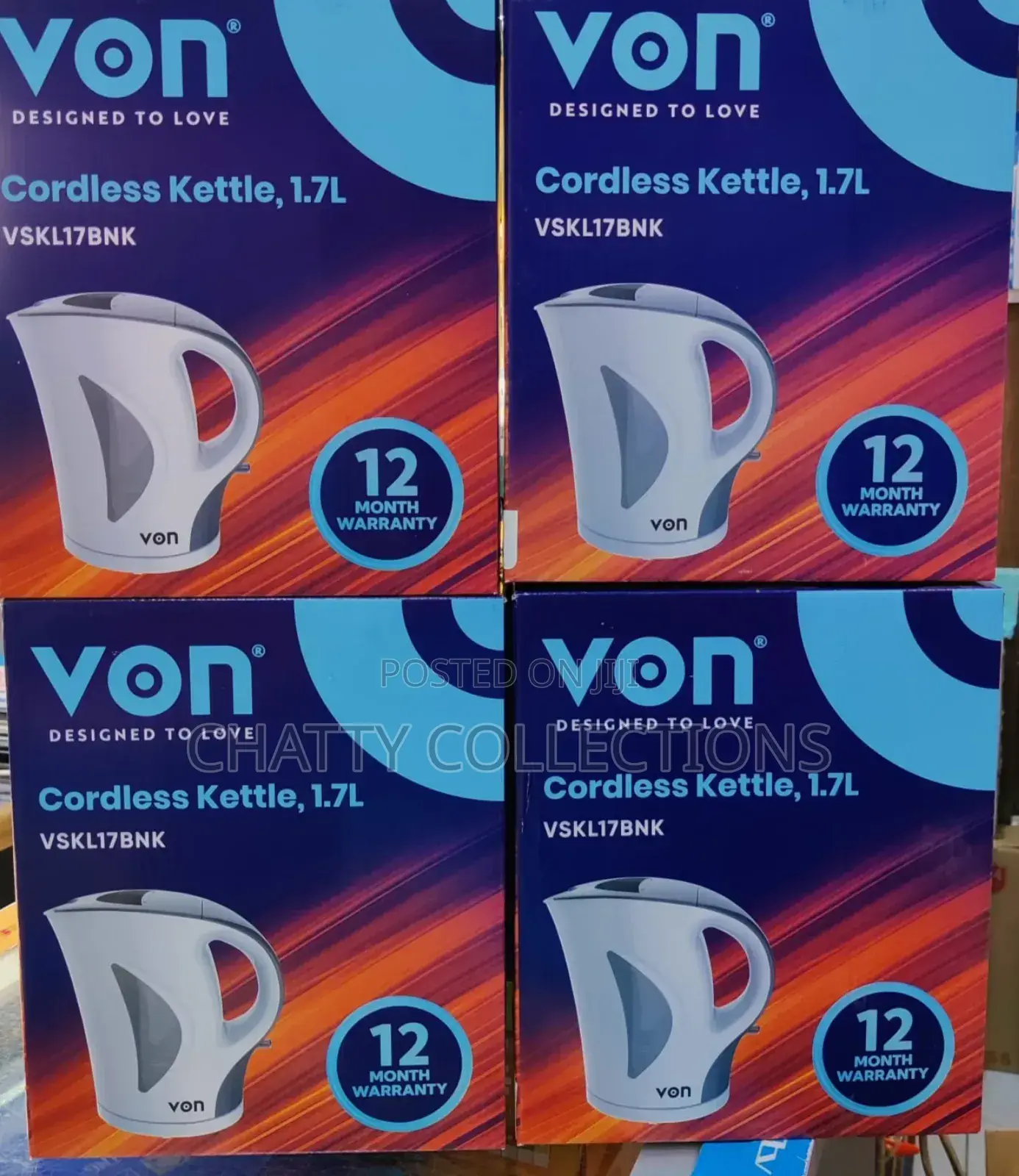 White 1.7 LTRS Von Cordless Kettle