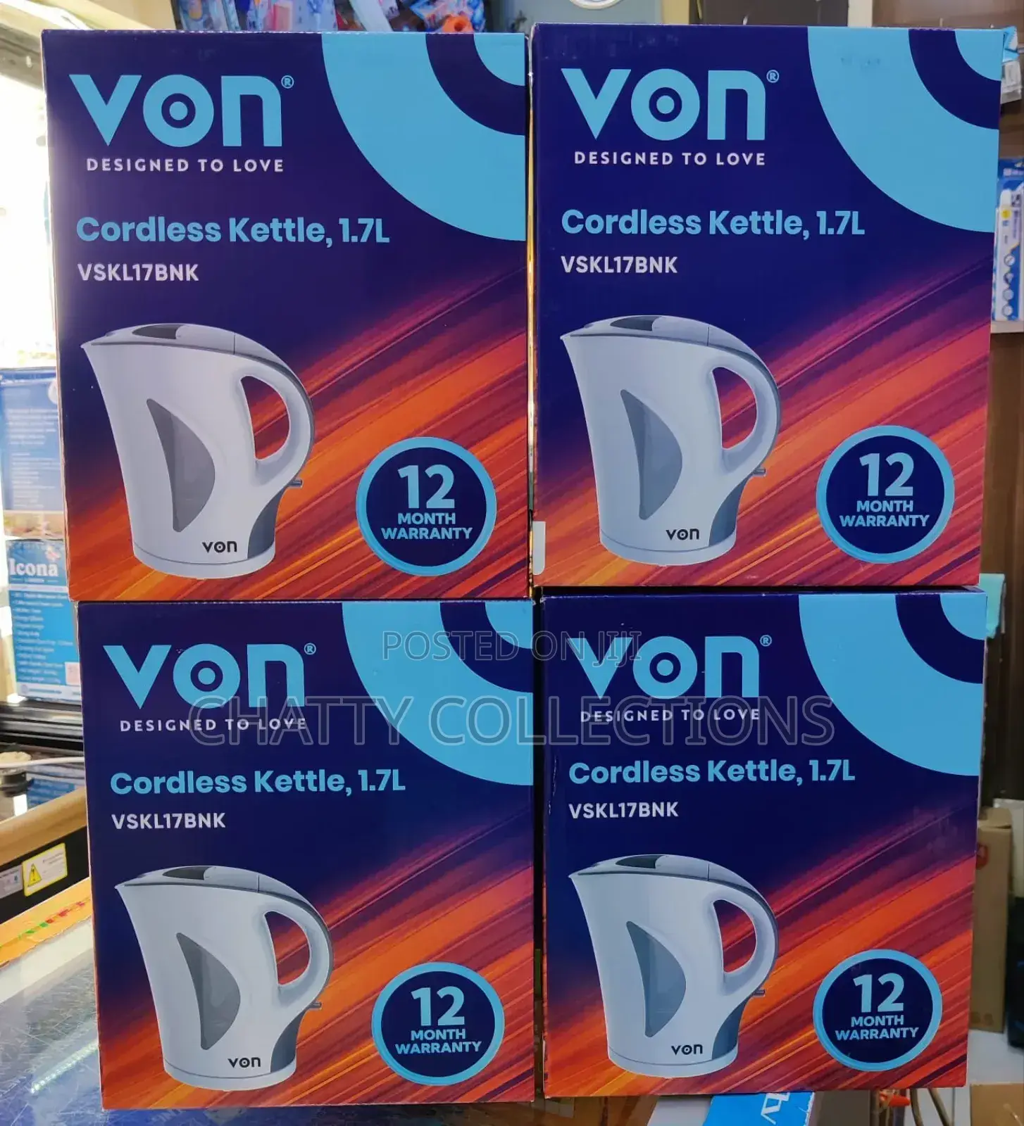 White 1.7 LTRS Von Cordless Kettle