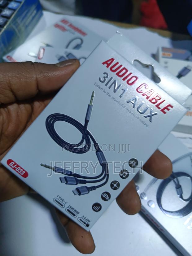 3-in-1 Auxiliary Audio Cable Featuring Type-C, Lightning, and 3.5mm - thumbnail 2