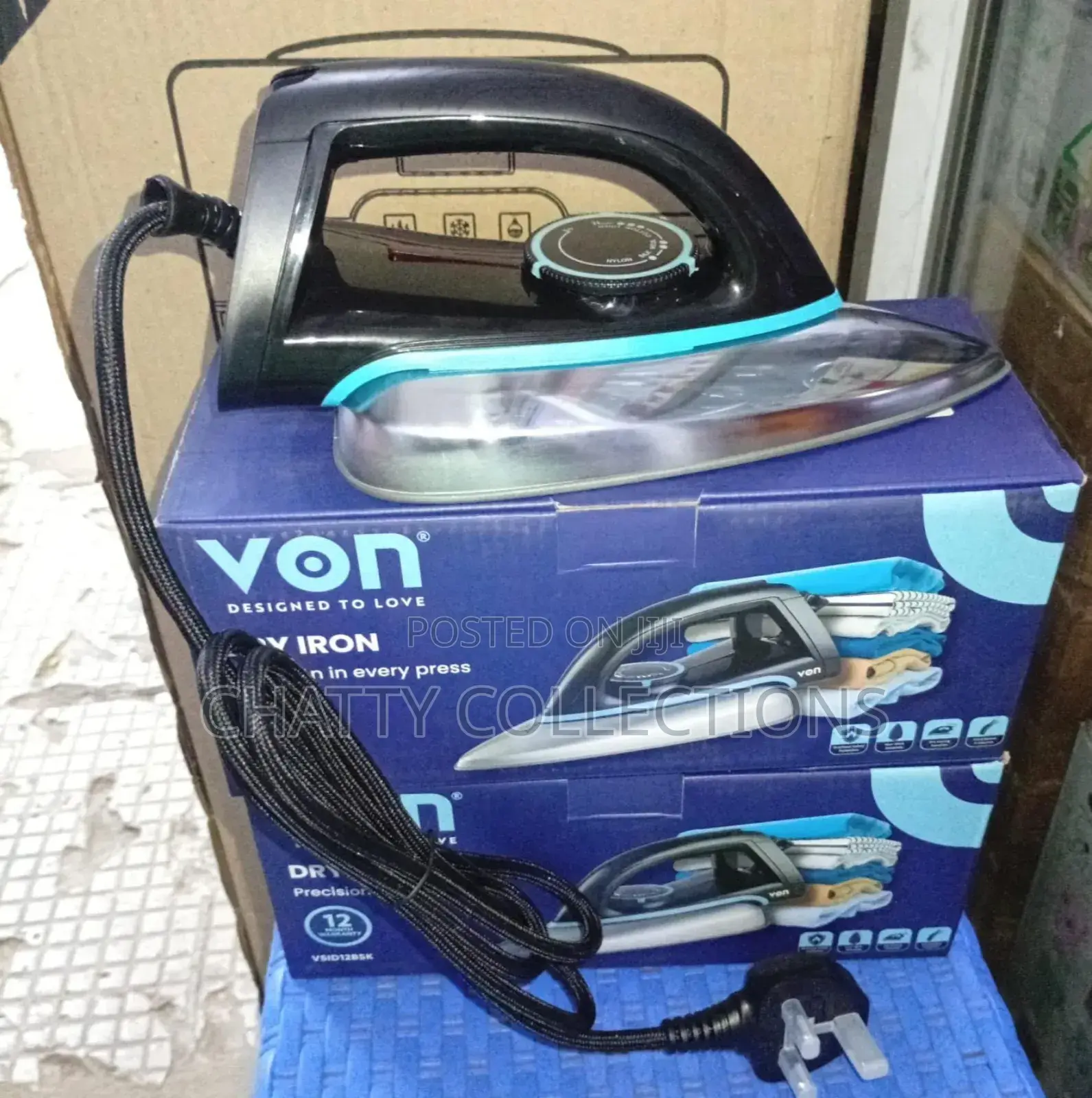 1000 Watts Von Dry Iron Box