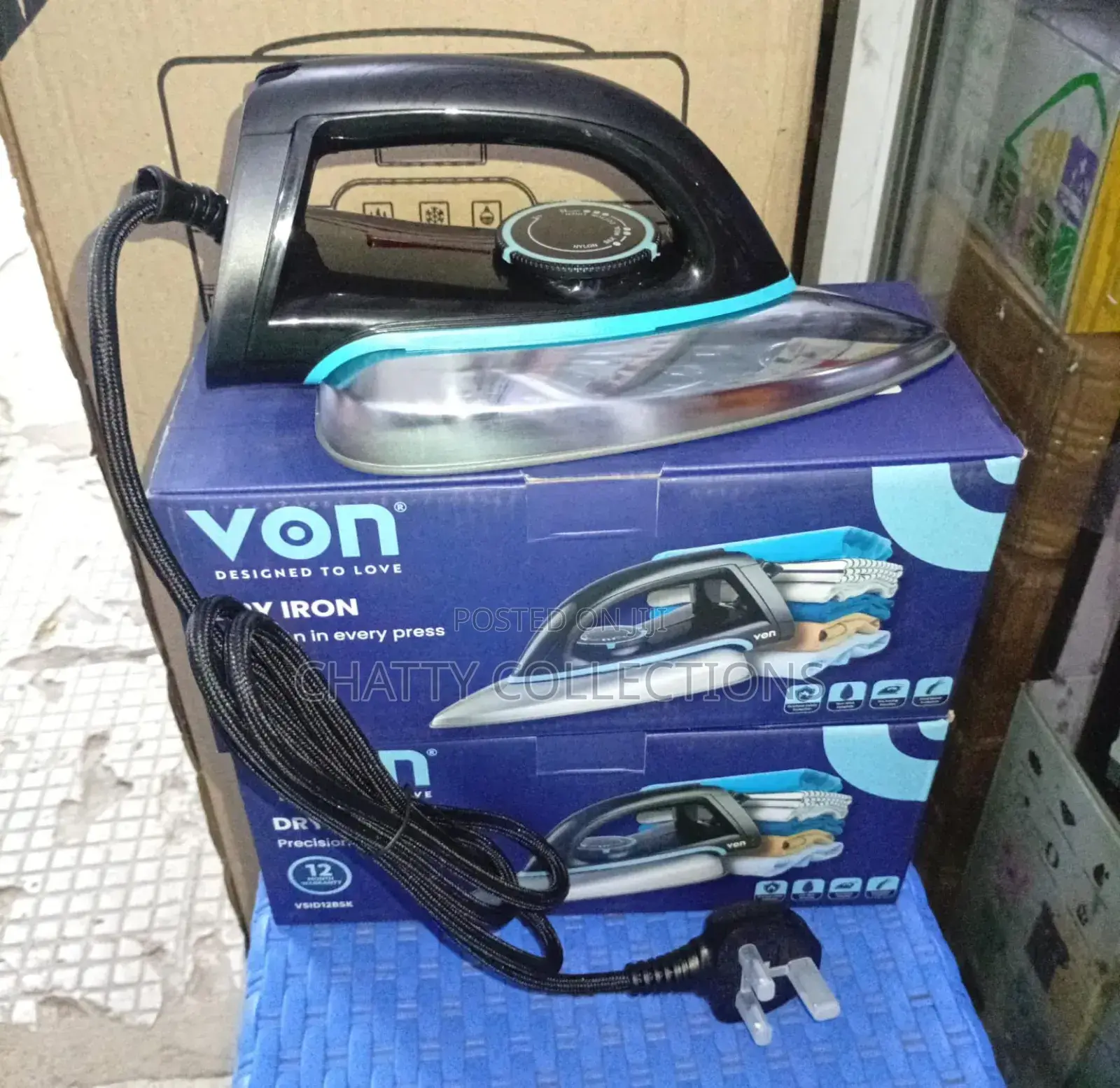 1000 Watts Von Dry Iron Box