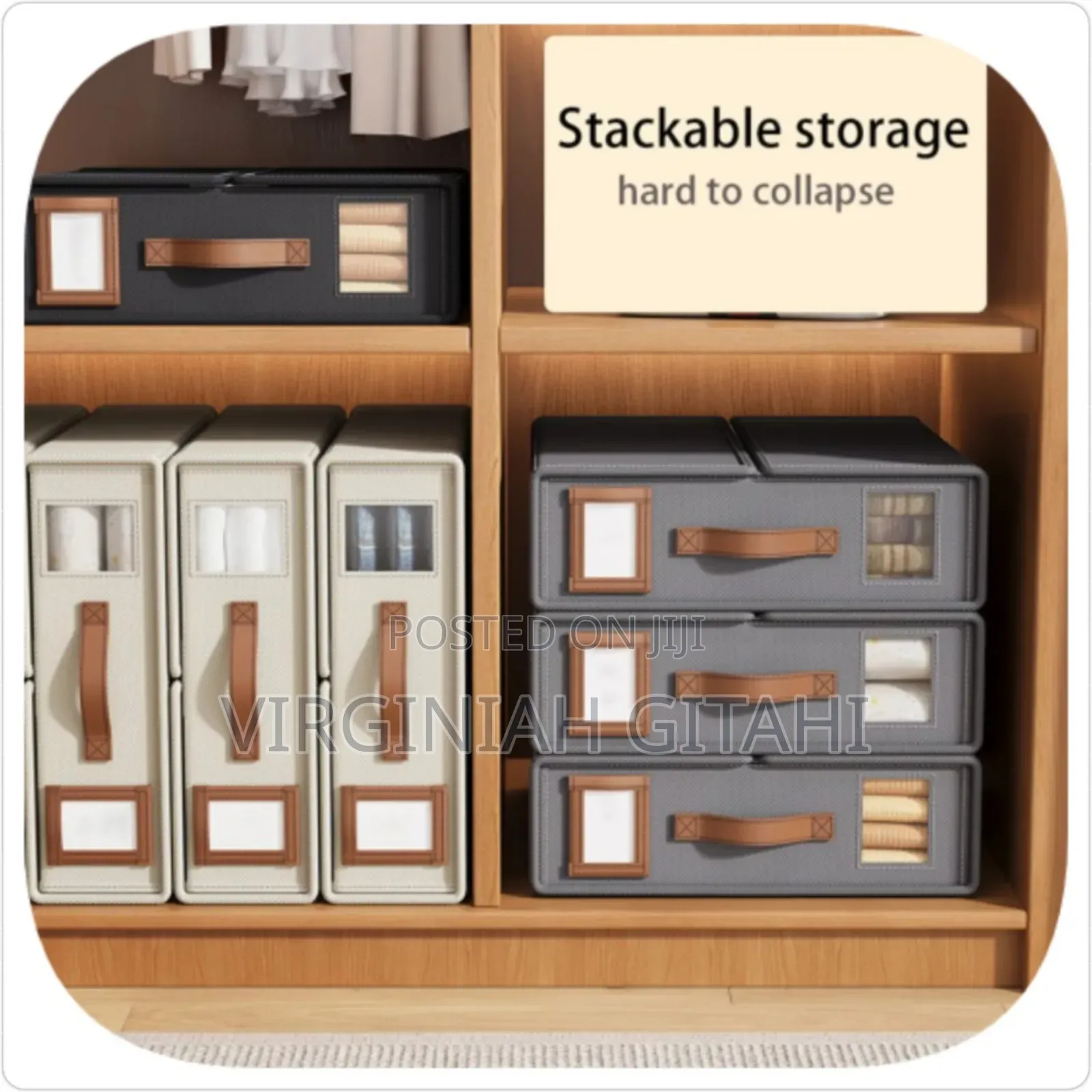 *Stackable Fabric Closet Storage Organizer Box