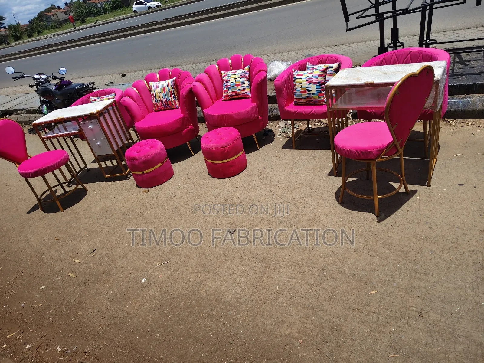 Set of Manicure 2table, 2 Love Seats, 2 Pedicure and 3 Styling Seats 