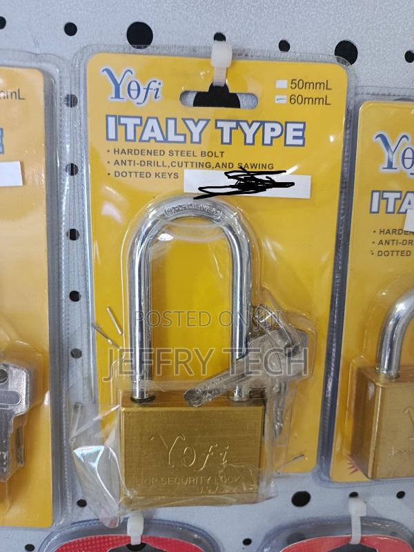 Yofi Italy Type Padlock, Likely the 50mm or 70mm Model.