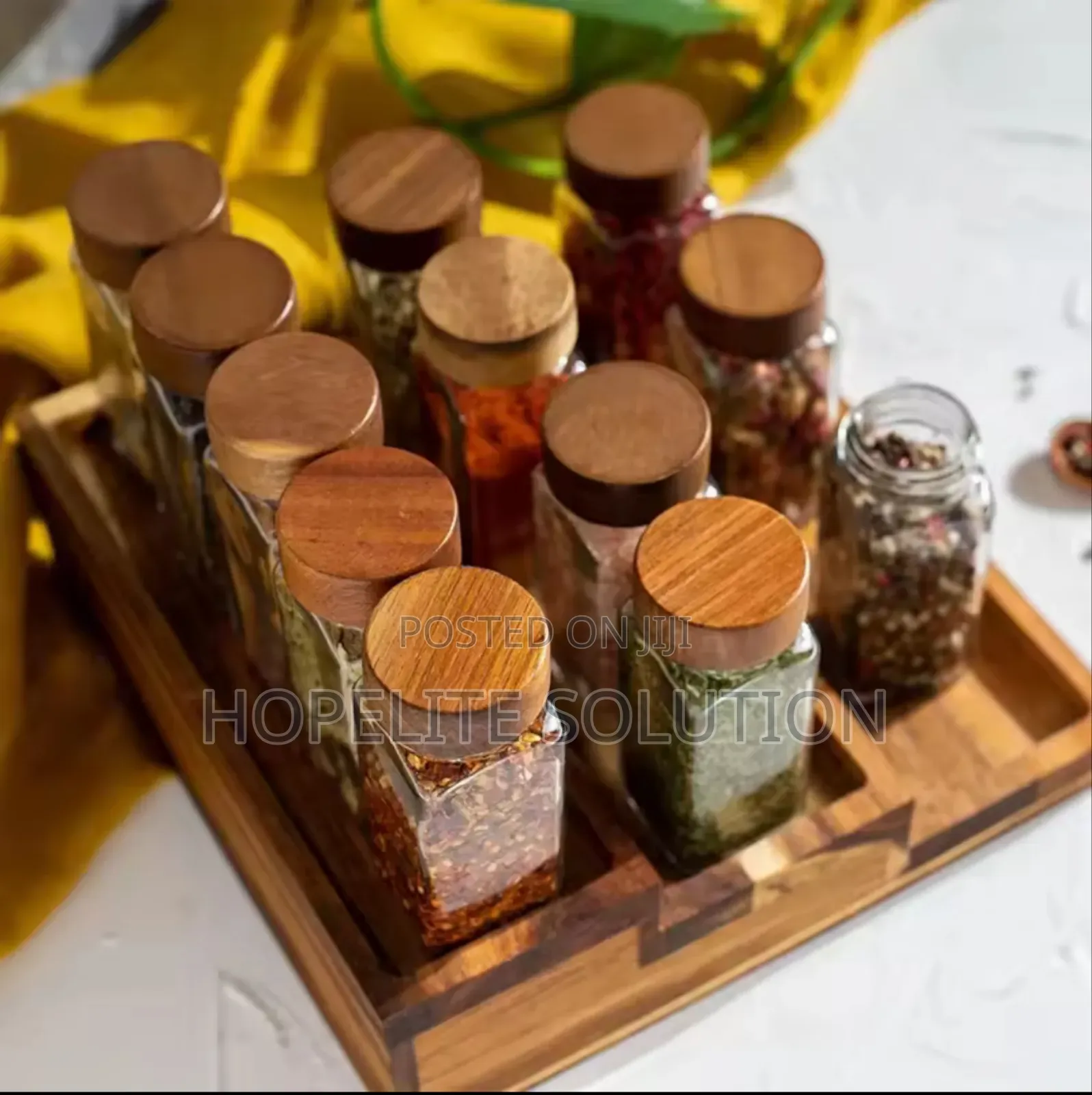 Spice Jars Available Glass With Bamboo Tops