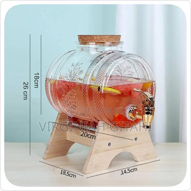 *New Arrival* *5l Horizontal Glass Drum Barrel Dispenser