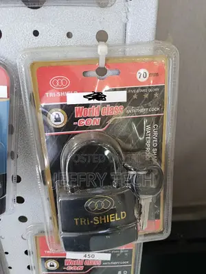 70mm Tri-Shield Waterproof Curved Shackle Anti-Theft Padlock.