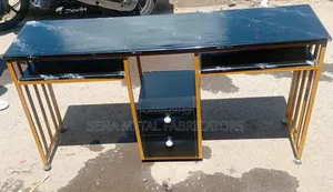Black Double Manicure Table With Drawers